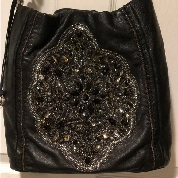 Brighton Black Anju Soft Leather Bucket Bag M